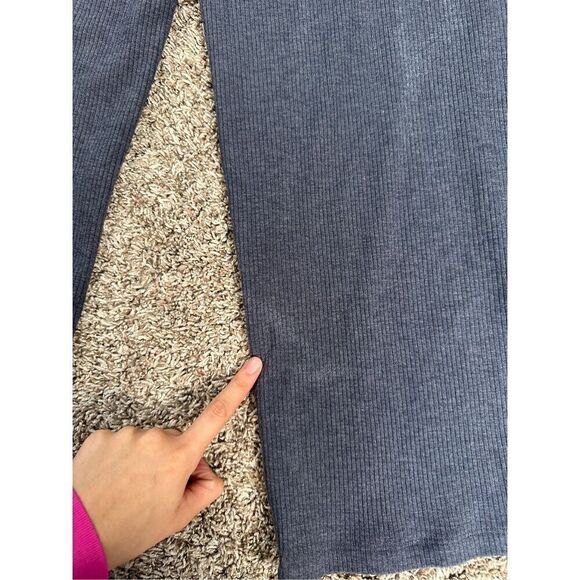 Eileen Fisher Tencel Ribbed Wide Leg Pull On Pants Size M Blue Lounge Stretch - Picture 14 of 16